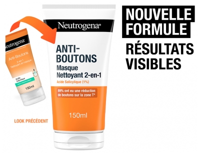 Neutrogena Anti-Boutons 2-en-1 Nettoyant et Masque Peaux à Tendance Acnéique 150 ml