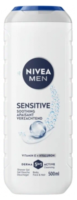 Nivea Men Sensitive Gel Douche 3en1 Corps Visage et Cheveux 500 ml