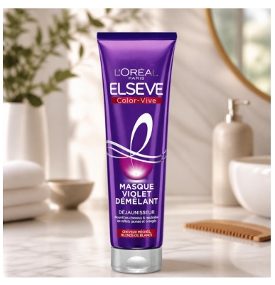 L'Oréal Paris Elseve Color Vive Démêlant Violet Déjaunisseur Cheveux Méchés, Blonds ou Blancs 150ml