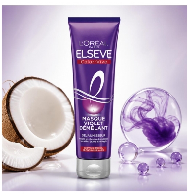 L'Oréal Paris Elseve Color Vive Démêlant Violet Déjaunisseur Cheveux Méchés, Blonds ou Blancs 150ml