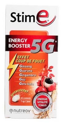 Nutreov Stim E Energy Booster 5G Effet Coup de Fouet 20 Comprimés Effervescents