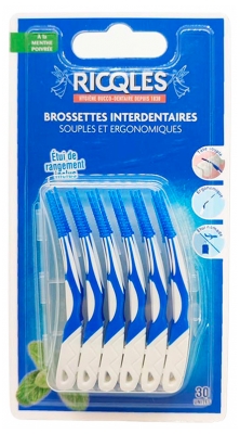 Ricqlès 30 Brossettes Interdentaires Souples et Ergonomiques