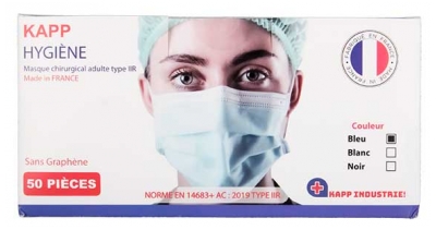 Kapp Hygiène Masques Chirugicaux Type IIR 50 Unités