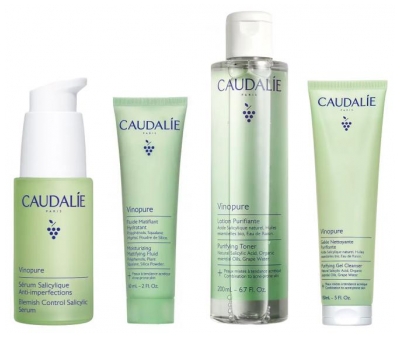 Caudalie Vinopure Routine Anti-Imperfections Sérum 30 ml + Fluide Matifiant + 60 ml