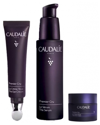 Caudalie Premier Cru Routine Anti-Âge Global Riche La Crème Yeux 15 ml + Sérum 30 ml + La Crème Riche 50 ml