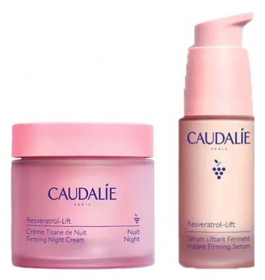 Caudalie Resveratrol [Lift] Routine Anti-Âge de Nuit Crème 50 ml + Sérum Liftant + 30 ml