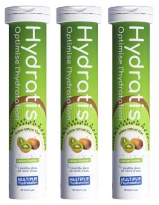Hydratis Lot 3 Tubes de 20 Pastilles Effervescentes - Arôme : Kiwi