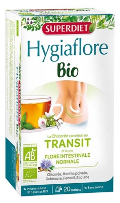 Superdiet Hygiaflore Rhubarbe Transit Infusion Bio - 20 Sachets