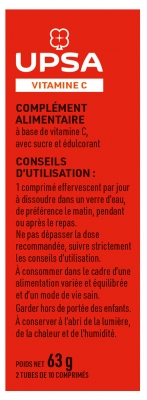 UPSA Vitalité Vitamine C 1000 mg Comprimés Effervescents Goût Orange