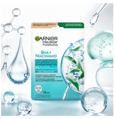 Garnier PureActive BHA + Niacinamid Masque Tissu Anti Imperfections 23 ML