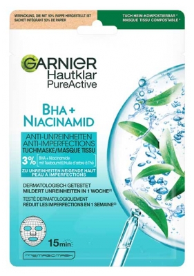 Garnier PureActive BHA + Niacinamid Masque Tissu Anti Imperfections 23 ML