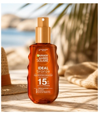 Garnier Ambre Solaire Ideal Bronze Huile Sublimatrice Protectrice SPF15 150 ml