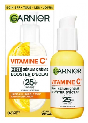 Garnier SkinActive Vitamine C Sérum Crème 2 en 1 Booster Éclat SPF 25 50 ML