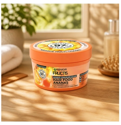 Garnier Fructis Hair Food Ananas Masque Longueur & Glow Cheveux Longs et Ternes 320 ml