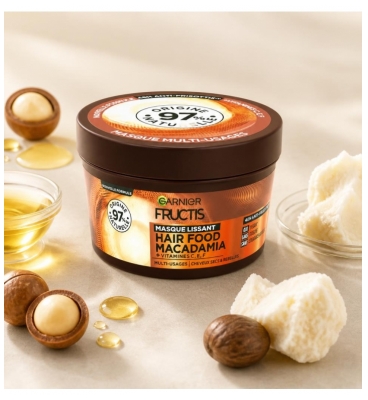Garnier Fructis Hair Food Macadamia Masque Lissant Cheveux Secs et Rebelles 320 ml