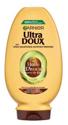 Garnier Ultra Doux Pure Huile d'Avocat & Beurre de Karité Après-Shampooing Nourrissant 360 ml - Homme & Femme