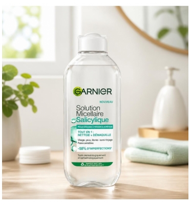 Garnier Solution Micellaire Salicylique Peaux Grasses à Tendance Acnéique 400 ml