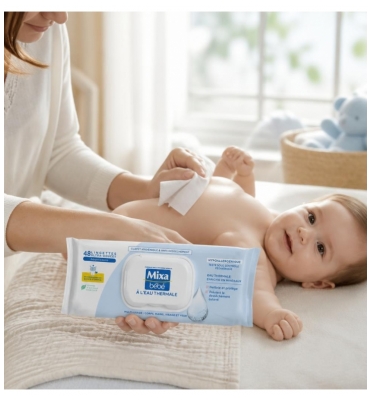 Mixa Bébé Lingettes à l'Eau Thermale 48 Unités