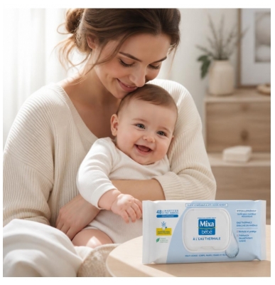 Mixa Bébé Lingettes à l'Eau Thermale 48 Unités