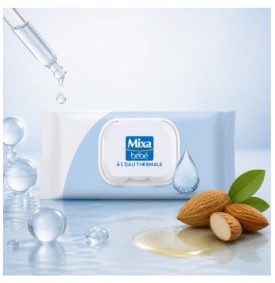 Mixa Bébé Lingettes à l'Eau Thermale 48 Unités