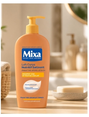 Mixa Lait Corps Nutritif Satinant Peaux Très Sèches et Ternes 400 ml