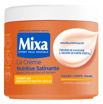 Mixa La Crème Nutritive Satinante Peaux très Sèches et Ternes 400 ml