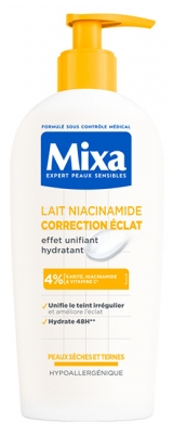 Mixa Lait Niacinamide Correction Éclat Peaux Sèches et Ternes 250 ml