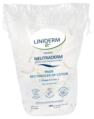 Neutraderm Pads Rectangles de Coton 180 Unités