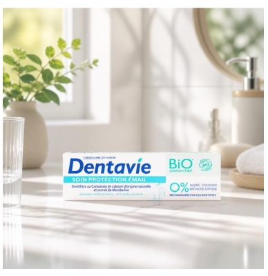 Dentavie Dentifrice Soin Protection Émail Biologique 75 ML