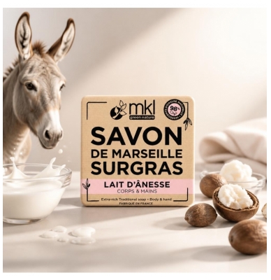 MKL Green Nature Savon de Marseille Surgras Lait d'Ânesse 100 Grammes