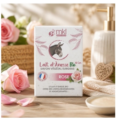 Mkl Green Nature Ls11 Savon Surgras Lait d'Ânesse Bio 100 g Rose
