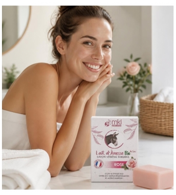 Mkl Green Nature Ls11 Savon Surgras Lait d'Ânesse Bio 100 g Rose