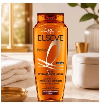L'Oréal Paris Elseve Huile Extraordinaire Jojoba Shampoing Nutrition Suprême Cheveux Très Sec 250 ml