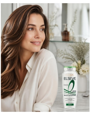 L'Oréal Paris Elseve Multi-Vitaminé Shampoing 2en1 Vitalité Cheveux Normaux 300 ml