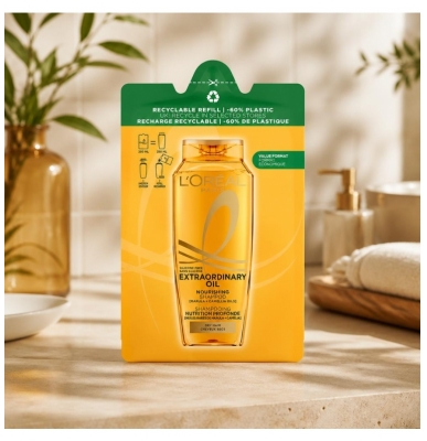 L'Oréal Paris Elseve Huile Extraordinaire Shampoing Nutrition Profonde Cheveux Secs Eco-Recharge 250 ml
