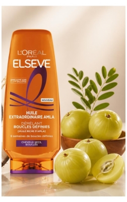 L'Oréal Paris Elseve Huile Extraordinaire Amla Après-Shampoing Démêlant Boucles Définies Cheveux Secs Bouclés 250 ml