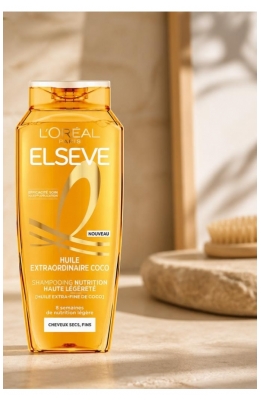 L'Oréal Paris Elseve Huile Extraordinaire Coco Shampoing Nutrition Haute Légèreté Cheveux Secs 250 ml