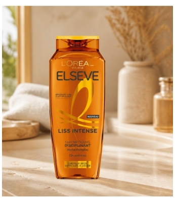 L'Oréal Paris Elseve Liss Intense Shampoing Disciplinant Cheveux Secs Difficile à Lisser 300 ml
