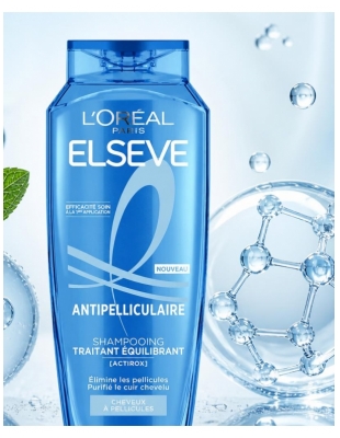 L'Oréal Paris Elseve Antipelliculaire Shampoing Traitant et Équilibrant pour Cheveux à Pellicules 300 ml