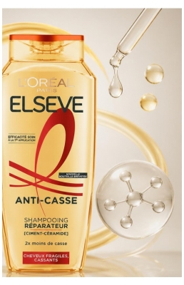 L'Oréal Paris Elseve Anti-Casse Shampoing Réparateur Cheveux Fragiles et Cassants 300 ml