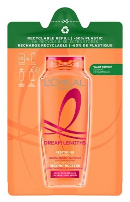 L'Oréal Paris Elseve Dream Long Shampoing Reconstructeur Cheveux Longs Abîmés Eco-Recharge 250 ml