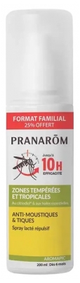 Pranarôm Aromapic Spray Lacté Anti-Moustiques & Tiques Zones Tropicales et Tempérées 200 ml