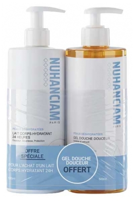 Nuhanciam Lait Hydratant Corps 500 ml + Gel Douche Douceur 500 ml Offert