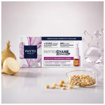 Phyto Phytocyane Intensive+ Antichute Progressive Femme 12 Fioles de 5 ml