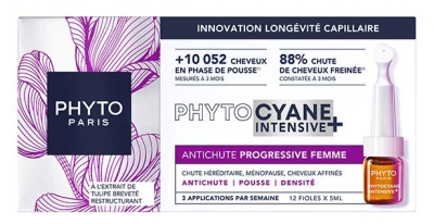 Phyto Phytocyane Intensive+ Antichute Progressive Femme 12 Fioles de 5 ml