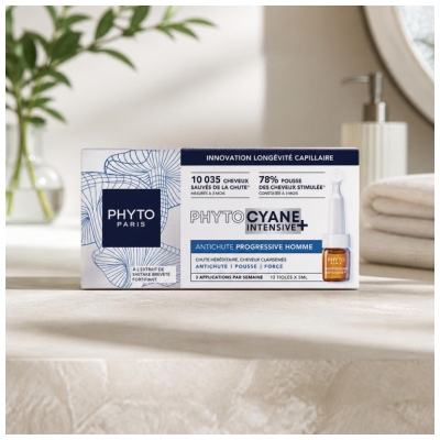 Phyto Phytocyane Intensive+ Antichute Progressive Homme 12 Fioles x 5 ml