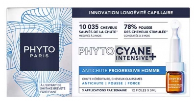 Phyto Phytocyane Intensive+ Antichute Progressive Homme 12 Fioles x 5 ml