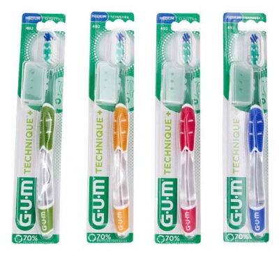 GUM Brosse à Dents Technique+ 492 Medium