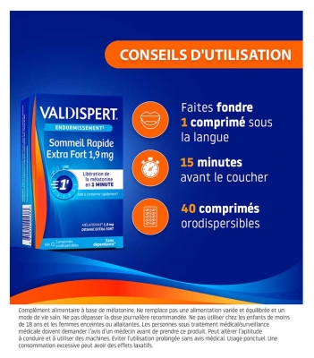 Valdispert Sommeil Rapide 1,9 mg 40 Comprimés