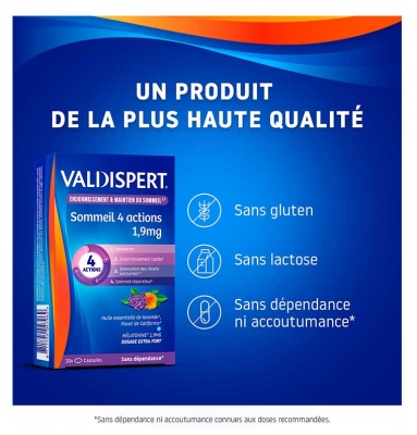 Valdispert Mélatonine 1,9 mg Sommeil 4 Actions 30 Comprimés